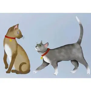 Cats Mural Wall Stencil