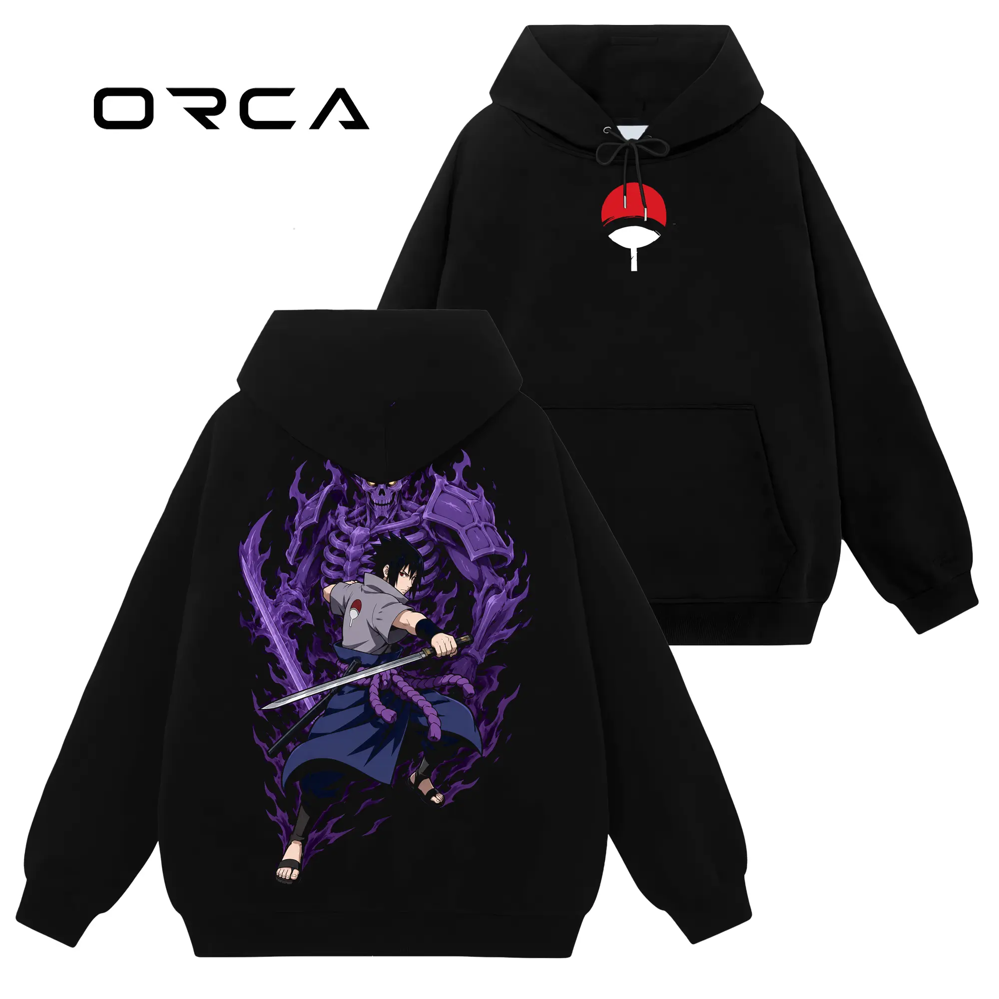 [Orca Fashion] Sasuke Uchiha - Naruto #124 Hoodie T-Shirt Sweatshirt, Retro Vintage Unisex Graphic 90s Cotton, Gift For Wibu, Anime Manga Y2K Streetwear