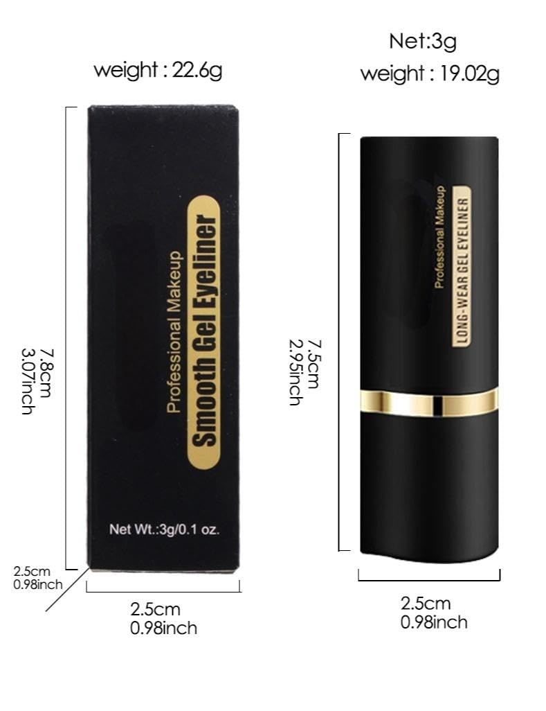 Long Wear Gel Eyeliner, Tattoo Pencil Liner Waterproof Smudge Proof Gel Eyeliner for Mature Women, Professional Make-Up Silver Gray Brown Black Gel Eye Liner Pencils for Older Women (#04)