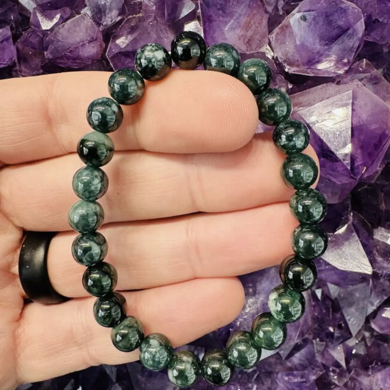 Guatemalan Green Jade Bracelet - 8mm