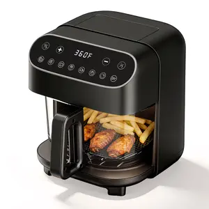 Kismile 5 Quart Air Fryer, 8 Preset Modes, Cook Whole Chicken/Wings/Fries/Steak, Visible Fry Bowl for Best Cooking Results, Non-Toxic High Borosilicate Glass Basket, Dishwasher Safe PFSA Free,