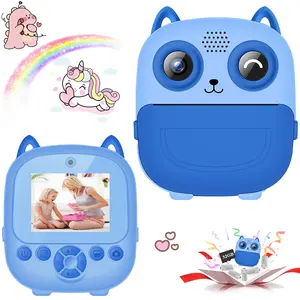 Kids Instant Print Camera, Multifunctional Toddler Digital Camera with Instant Photo Printing, 2.4 Inch HD Screen with Games, for 3-12 Year Old Boys & Girls, Christmas and Birthday Gift (Blue)