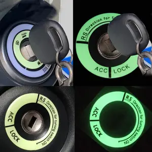 1 luminous car ignition key ring sticker car motorcycle 3D decal decoration key fluorescent ring