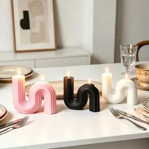 Geometric S-Shaped Scented Candle - Simple Big S/N Shape Step Decor for Foreign Trade Home Decor Fragrance Candle