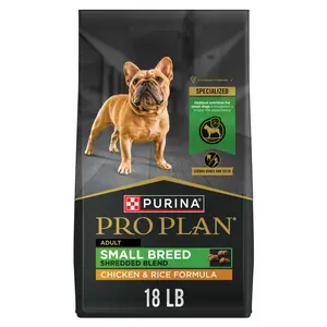 Purina Pro Plan Small Breed Dry Dog Food, Shredded Blend Chicken and Rice Formula with Guaranteed Live Probiotics