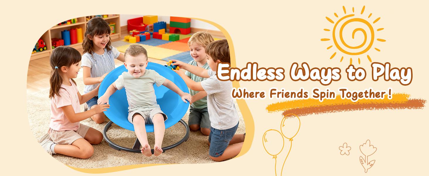 Widest Sensory Swivel Chair,Silicone Stress Relief Toy,220Lb Maximum Weight,Sensory Furniture,Sit & Spinning Toys For Age 3+, Ergonomic Swivel Chair Enhancing Motor Skills,Kids Furniture,Autistic/ADHD Sensory Set,Educational Indoor & Outdoor Toy Set