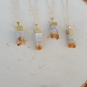 Raw Citrine Crystal Pendant