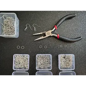 Earring Repair Kit to Fix Most Broken Earrings: Jewelry Pliers, Jump Rings, Jewelry Connectors, Fish Hooks, Organizational Boxes As Pictured