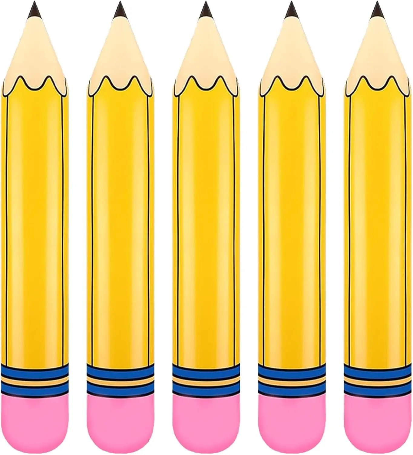 2PCS 27in Giant Yellow Pencil Balloons, Inflatable Back to School Decorations, Classroom-Garden Hanging Photo Prop, Birthday Party Favor (Home & Festive Party Supplies)