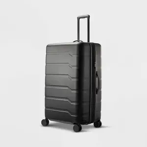 Hardside Large Checked Spinner Suitcase Black - Open Story️