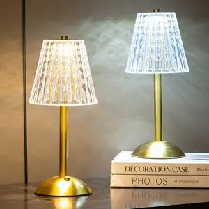 Pack 2 Lamp for Restaurant Table,Cordless Table Lamp for Outdoor,Patio, Rejected Gold Wireless Table Light,,Dining Table,Living Room,Bedroom,Portable LED Battery Operated Lamp