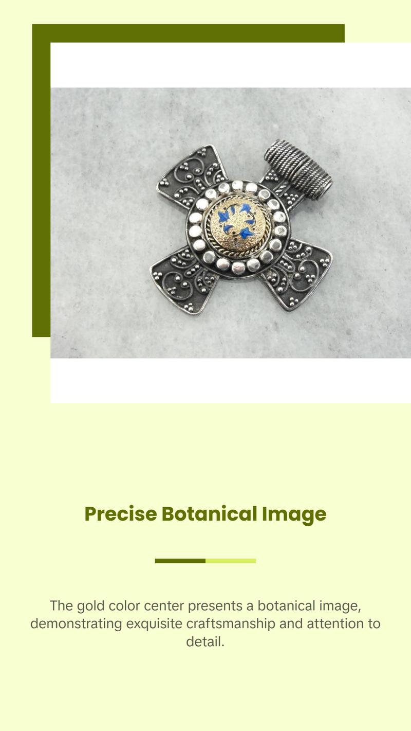 Ancient Style Cross with Antique Enamel and Gold Center