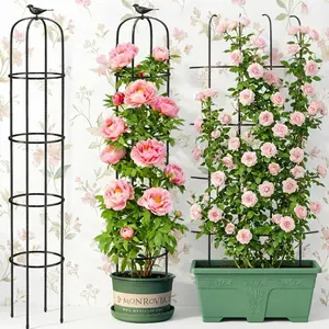 74.8" Garden Obelisk Trellis, Rust-Resistant Metal Plant Tower for Climbing Vines & Flowers, Sturdy Vertical Support for Garden Pots & Raised Beds, Elegant Trellis for Rose & Clematis
