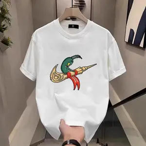 Cartoon printed pattern T-shirt, round neck street style for summer and spring, suitable for men, women, mothers and friends, couples, fashionable and loose, casual, youthful and energetic, simple yet trendy