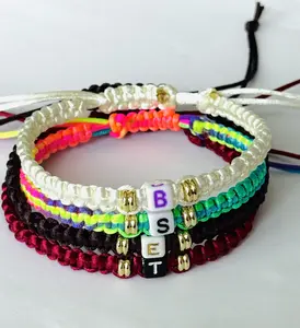 Personalized Macrame Initial  Bracelet, Causal Summer Bracelets