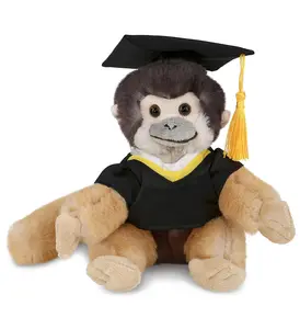 DOLLIBU Graduation Stuffed Squirrel Monkey - Soft Plush Toy, Crafted from Polyester Material