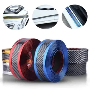 Anti Scratch Car Door Sill Protector Carbon Fiber Sticker Rubber Strip Threshold Guard for SUV Sedan Truck Universal Fit Easy Installation