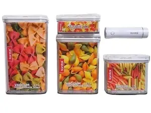 FONTAL Electric Vacuum Sealer Machine with 4 Airtight Food Storage Containers (0.7Qt / 1.8Qt / 2.8Qt / 3.7Qt) + 12 Vacuum Food Bags Gift