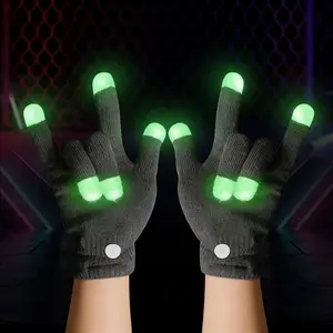 Multi functional LED luminous gloves - black knitted gloves suitable for parties, cycling, and daily wear