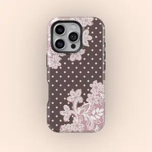 Vintage Lace Floral iPhone Case – Pink Coquette Aesthetic