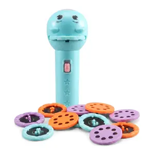 Kids Educational Projection Flashlight - Multi-Functional Toddler Toy with Animal Patterns, Safe Eye Care Design, for Indoor Camping & Sleep Stories (Blue/Pink/Yellow)
