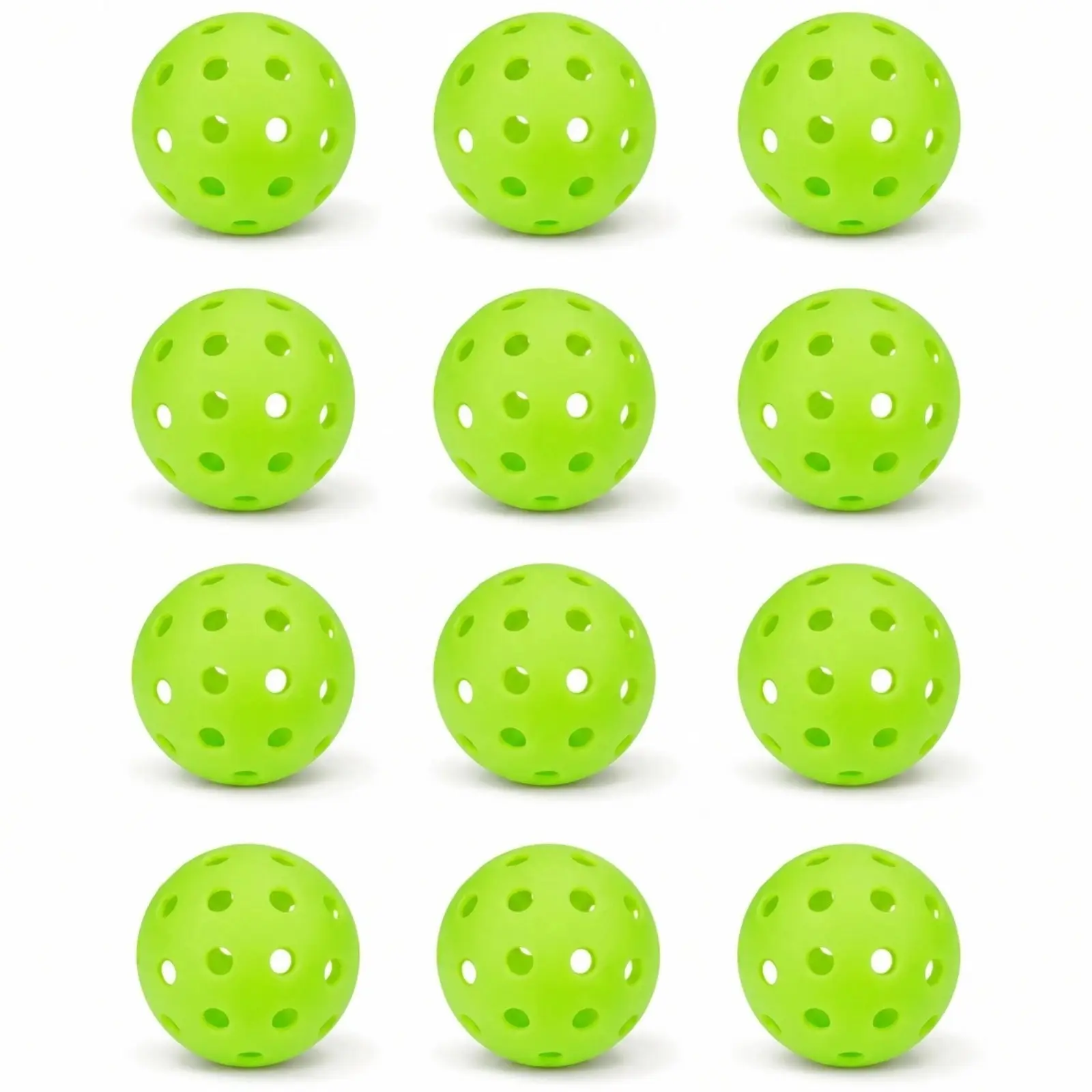 12 Pack Pickle Balls with 40 Holes, High Visibility, Consistent Bounce and Stable Flight, Outdoor Pickleball Balls with Mesh Bag