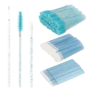 300 Pcs Disposable Spoolies Mascara Wands Lip Brushes Micro Swabs Eyelash Lipstick Tester Makeup Applicator Tool Blue