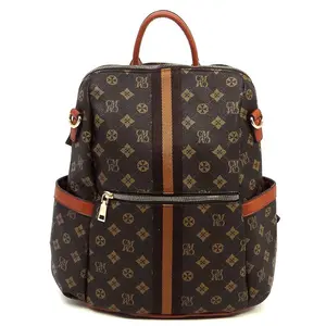 Fashion World CM Monogram Striped Convertible Backpack