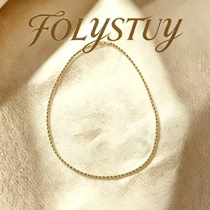 [It is 3mm wide and 19.69 inches long]14k color【FOLYSTUY(Y150)】Chain Jewelry Fashion Jewelry Chain Unisex