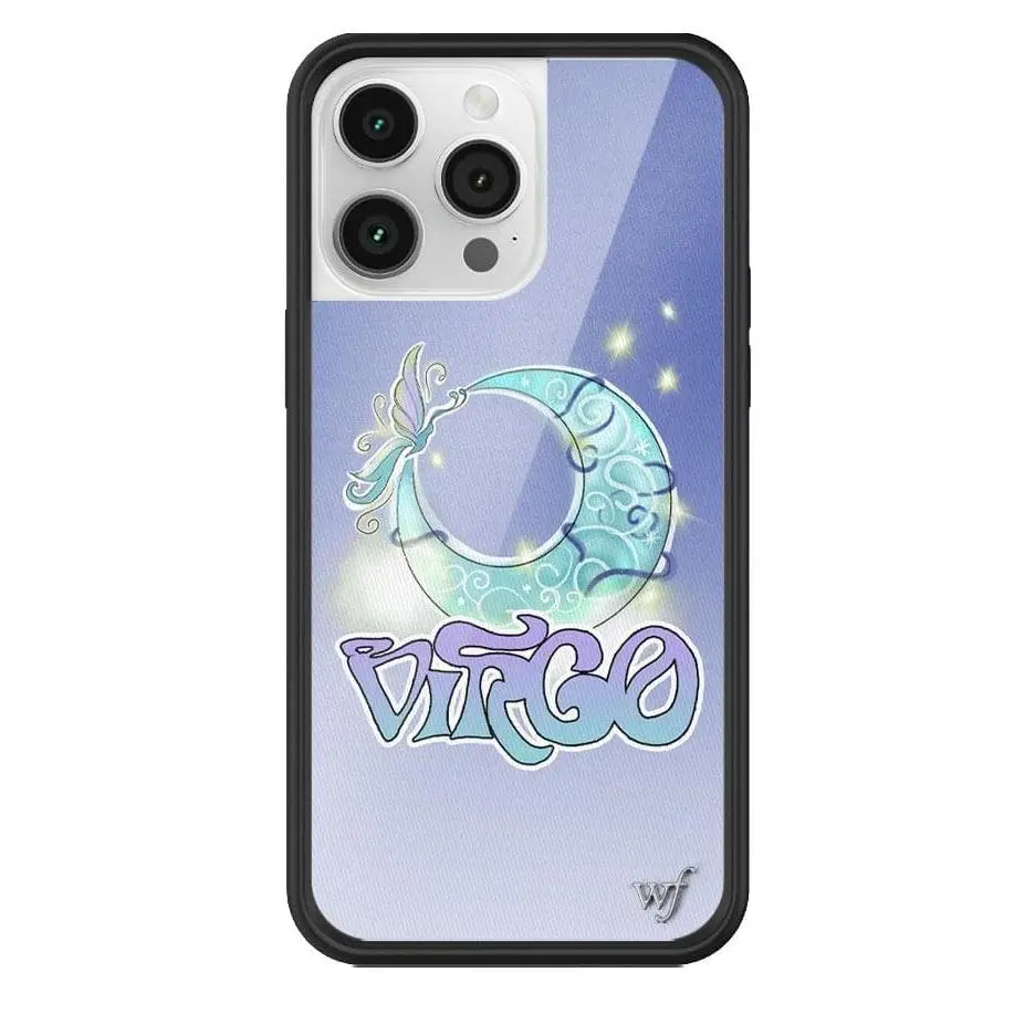 Virgo | Limited Edition iPhone Case | Raised Protective Black Bumper | Women Owned Small Business | Zodiac Ombre Lavender Light Purple Shiny Turqoise Moon Sparkles | Safety Casing Protective | Cellphone Cute Aesthetic