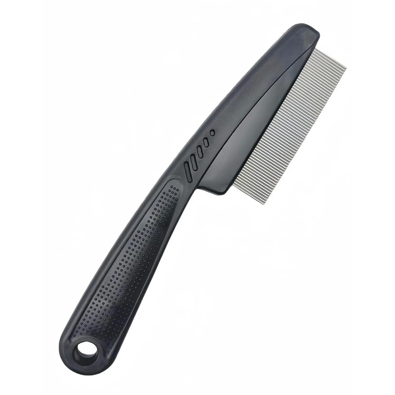 Stainless Steel Fine Tooth Dandruff Remover, Professional Hair Comb for Kids and Adults (Black)