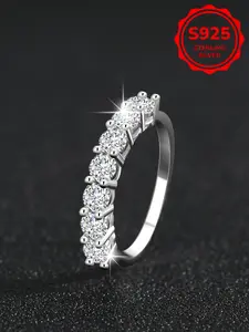 Women's S925 Silver Ring with Sparkling Zirconia Stones, Elegant Fashion Rings, Elegant Fashion Jewelry for Women, Perfect Gift for Anniversary & Valentine's Day