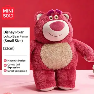 Disney Officially Licensed Disney Pixar Lotso Bear Plush Series, Toy Story Magnetic Strawberry Scented Stuffed Doll, Soft Plush Pillow Gift for Kids Girls
