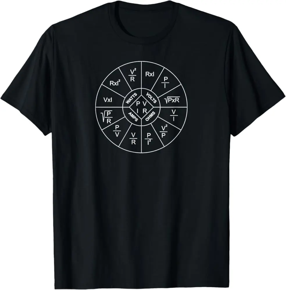 Ohm'S Law Chart Diagram Electronics For Electrical Engineer T-Shirt