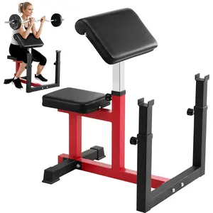 VEVOR Weight Bench with Leg Extension,  Strength Training Benches, Max load 440 LBS Home Gym Bench Fitness Equipment, Seated Arm Isolated Barbell Dumbbell Bicep Station, Workout Bench for Home Gym