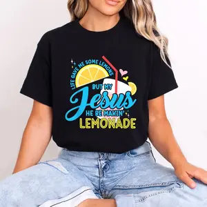 My Jesus Makes Lemonade From Lemons, Unisex Gildan Cotton Shirt - Christian Motivational T Shirt, Faith Based Graphic Tee, Church Gift, Inspirational Religious Apparel
