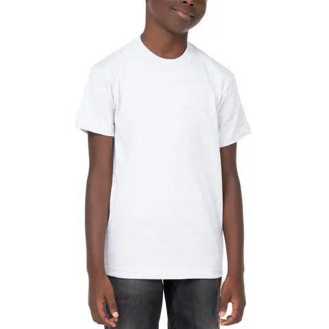 Pro Club Boys' Regular Fit Crew Neck Short-Sleeve Cotton Fashion T-Shirt - Durable Medium-Weight Plain, All-Seasons Top for 12-13 Years, Back-to-School Wear, Casual Use
