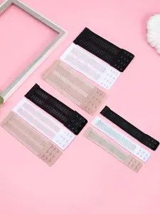 3pcs Extra Long 20cm Elastic Knitted 3-Row Hook & Eye Bra Extenders, Adjustable Bra Straps Extension, Comfortable Fit for Women, Underwear Accessories