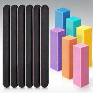 Nail Buffers and Files, 6 pcs Buffer Blocks, 6PCS 100 180 Grit Files, Professional Manicure Tools Kit, Nail Care Tools Kit, Smoothing, Versatile Use