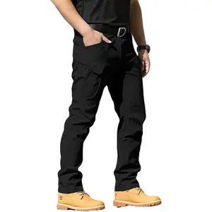Luxury Premium Men's Wear Men's Tactical Pants Stretch Waterproof Fabric Durable Cargo Pants for Hiking Casual Work Multi Pockets (No Belt)