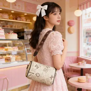 Comfortable Cylinder Crossbody Bag - Wide Adjustable Strap Lightweight Shoulder Purse with Spacious Storage
