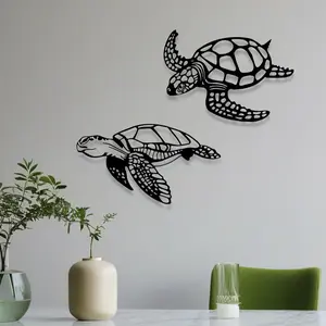 Fashion Metal Turtle Wall Art Decor, Decorative Artwork, Coastal Home Decoration for Beach Theme Bedroom & Ocean Lovers, Ideal Holiday Gift Idea