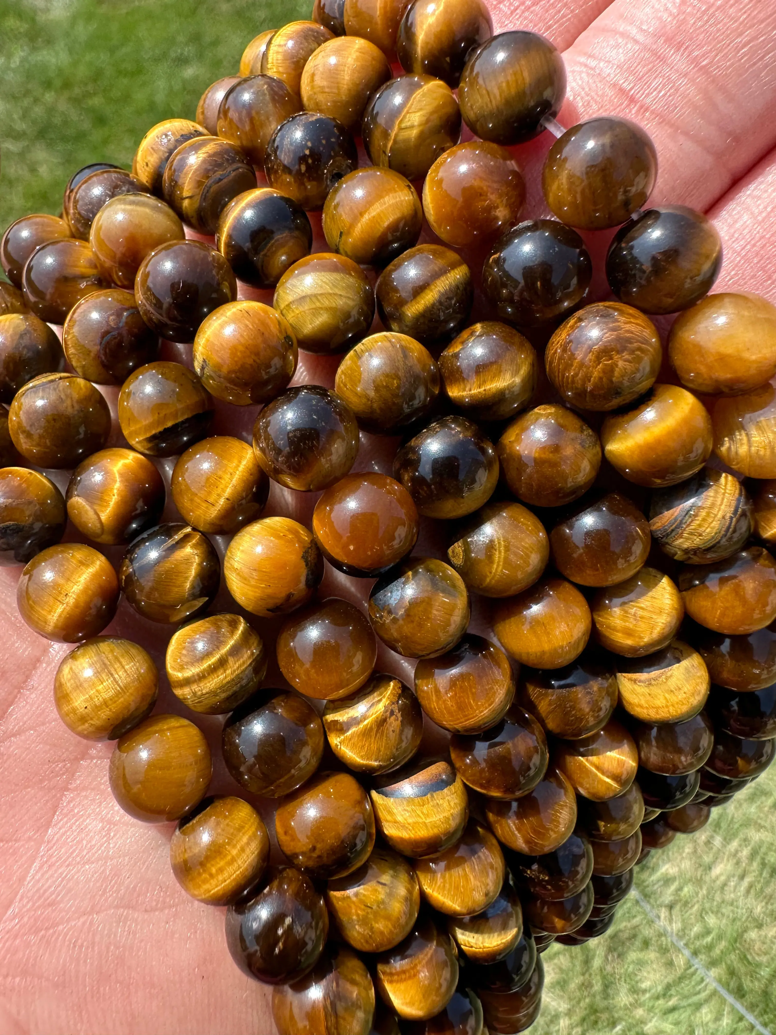 New Moon Beginnings Gold Tigers Eye Bead Strand - Grade A
