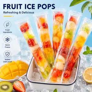 100 PCS DIY Summer Food Grade Popsicle Mold, Homemade Transparent Ice Lollies, Ice Cream, Trendy Street Vendor Jelly