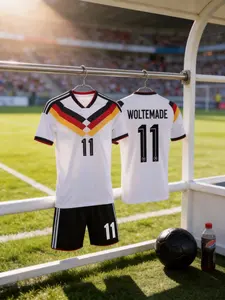 Men's German Football Jersey, Youth Round Neck Comfortable Sports Set, Ideal for Matches and Training, Perfect Gift for Fans