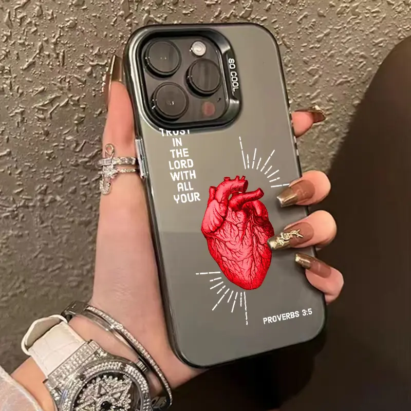 Modern Heartbeat Case Pattern Phone Case for iPhone 15 16 14 Pro Max 13 12 11 XR XS Plus Shockproof Non Slip Military-Grade Protection slim Cover Cellphone Protective Casing