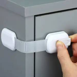Child Safety Cabinet Locks, Adjustable Multi-Purpose Latch for Drawers, Refrigerators, Washers, Ovens, Trash Cans ()