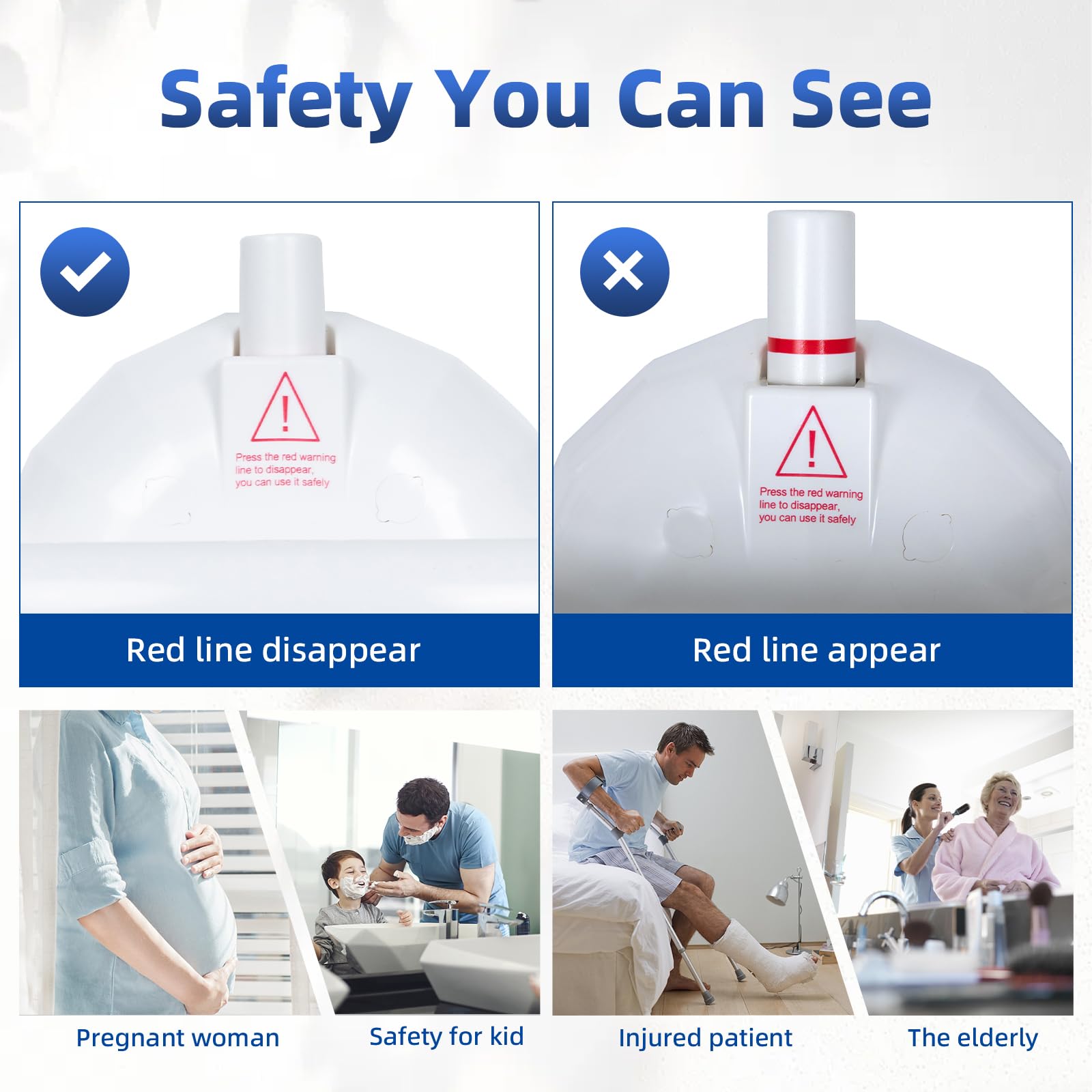 Upgraded Suction Grab Bars for Shower, 440lb Bathroom Safety Grab Bars for Bathtubs and Showers Heavy Duty, No Drilling Strong Suction Shower Handle for Seniors Elderly Disabled,Pregnant