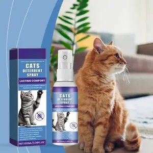 Cat Deterrent Spray, 100ml Gentle Formula for Indoor Use – Discourages Scratching, Chewing on Furniture, Bedding, Sofa & Home Surfaces, Cat Care Training & Behavior Aid