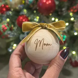Personalized Wooden Ball Ornament